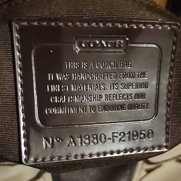 Coach Signature Zip Tote Gold/Tan/Brown Leather Trim | Like New - Picture 10 of 11